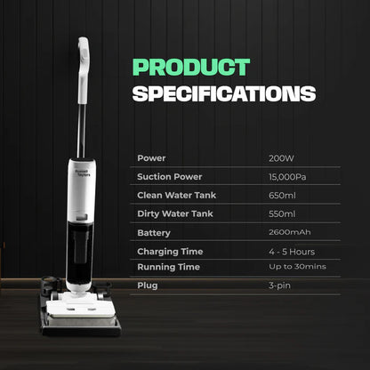 Russell Taylors Dual-Edge Wet Dry Cordless Floor Washer Vacuum Self-Cleaning with Hot Air Drying i3