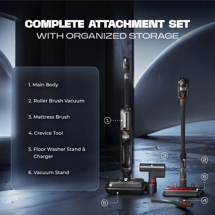 Russell Taylors Dual Roller Wet Dry Cordless Floor Washer 4-in-1 Vacuum Cleaner & Mop i4